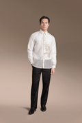 Onesimus Men’s Formal Barong Tagalog, Classic Pure Natural Silk, Embroidered