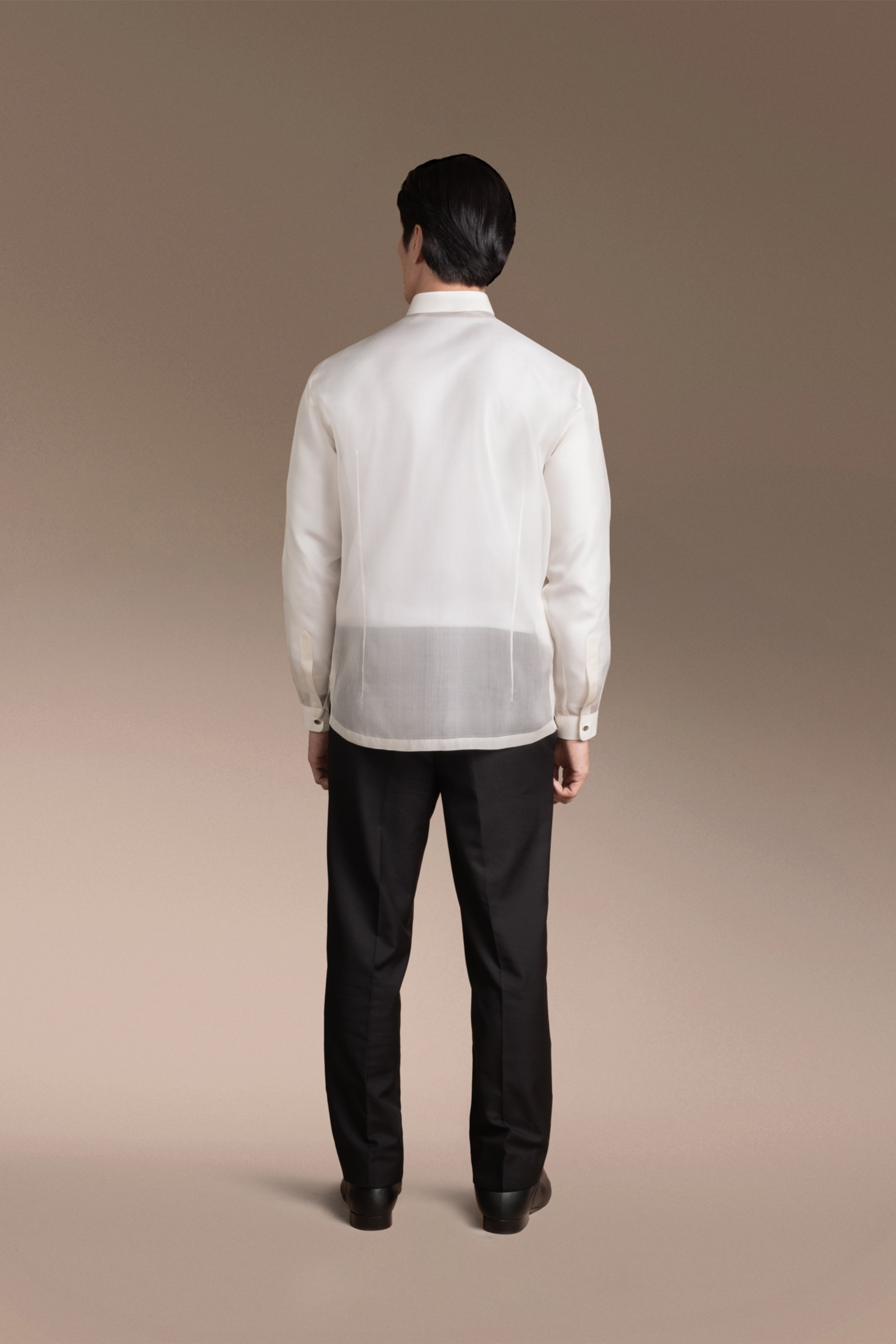 Onesimus Men’s Formal Barong Tagalog, Classic Pure Natural Silk, Embroidered