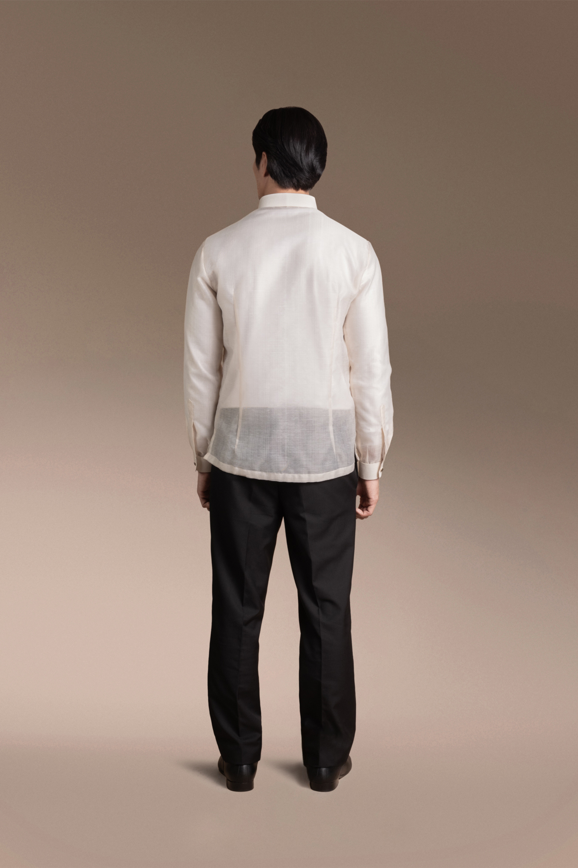 Onesimus Men’s Formal Barong Tagalog, Textured Faux Silk, Printed