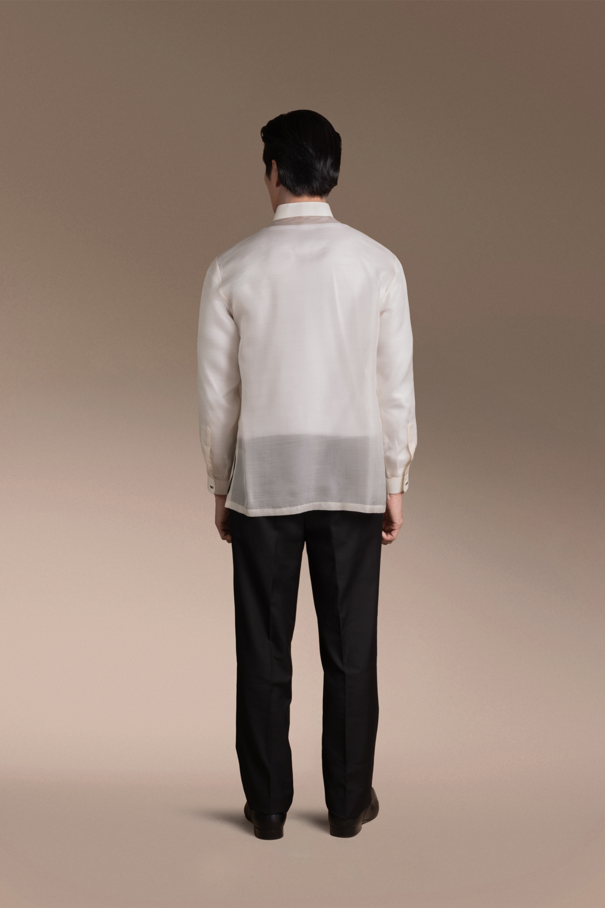 Onesimus Men’s Formal Barong Tagalog, Classic Pure Natural Silk, Embroidered