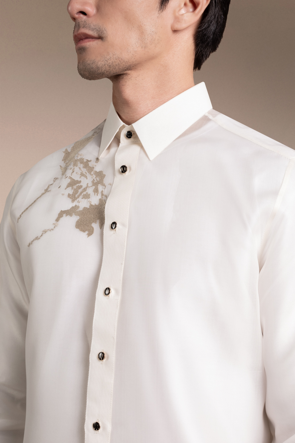 Onesimus Men’s Formal Barong Tagalog, Classic Pure Natural Silk, Embroidered