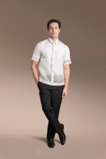 Onesimus Men’s Formal Barong Tagalog, Classic Pure Natural Silk, Embroidered