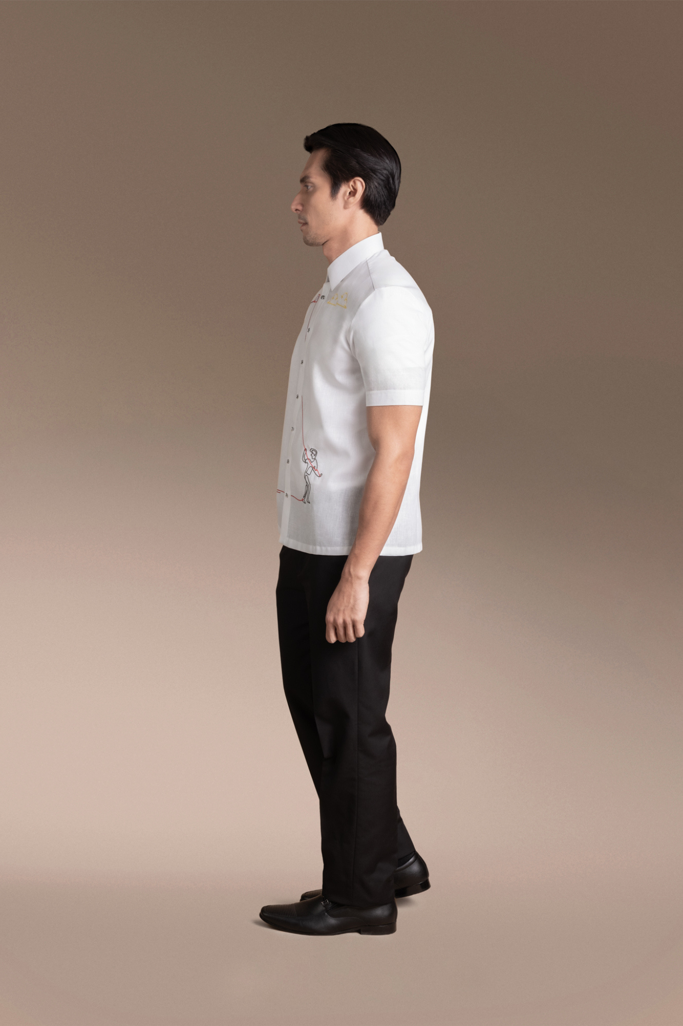 Onesimus Men’s Formal Barong Tagalog, Polyester-cotton blend, Embroidered
