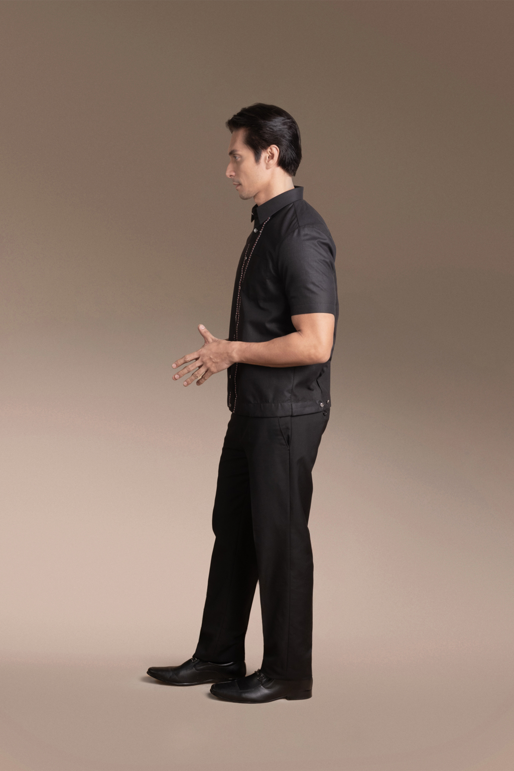 Onesimus Men’s Office Barong , Polyester-cotton Blend, Applique