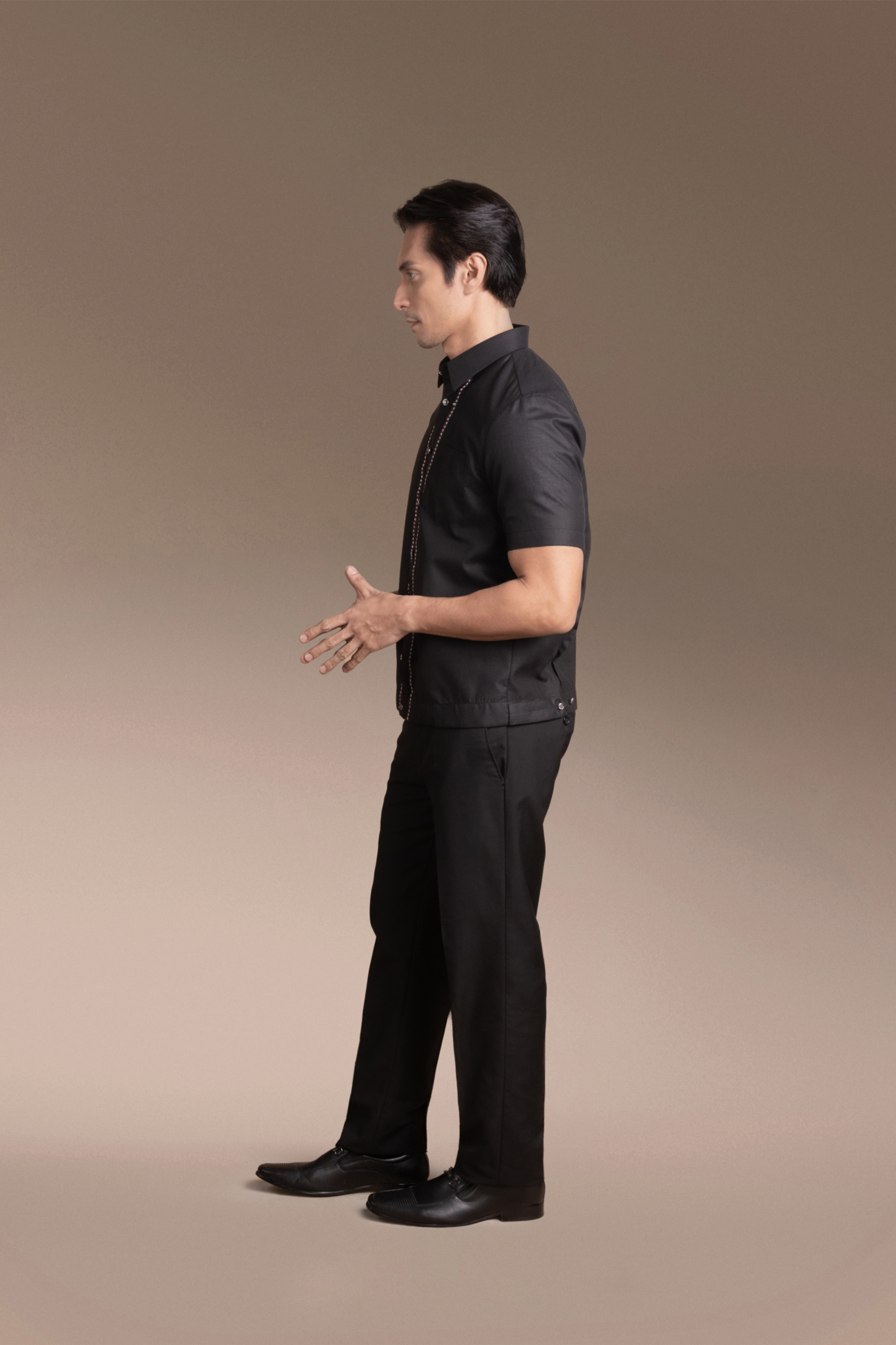 Onesimus Men’s Office Barong , Polyester-cotton Blend, Applique