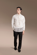 Onesimus Men’s Formal Barong Tagalog, Classic Pure Natural Silk, Embroidered