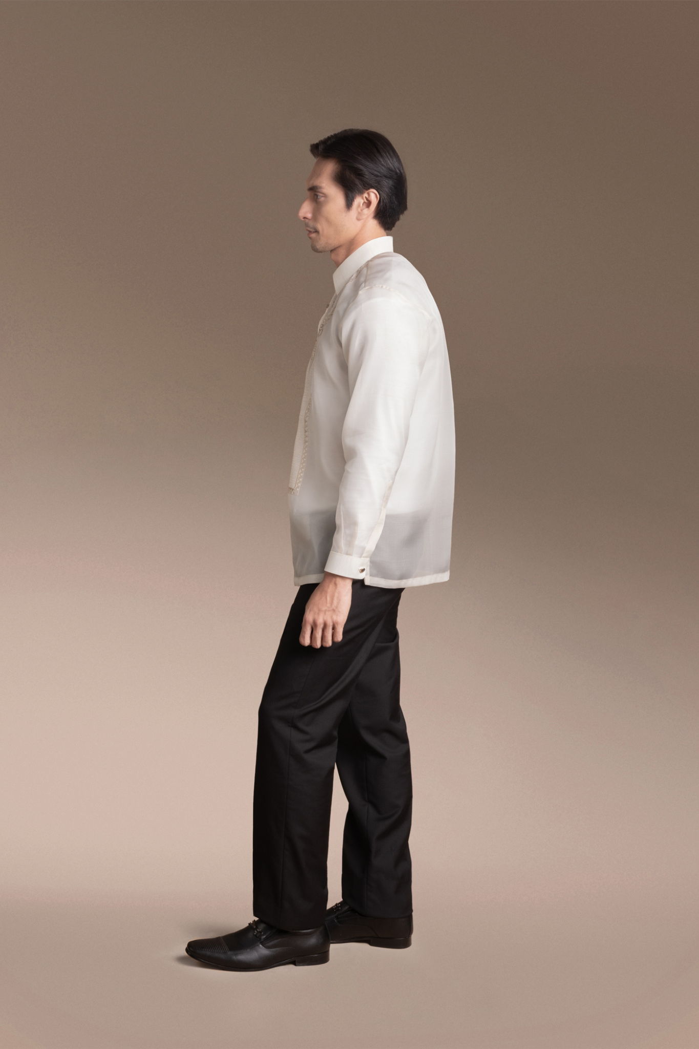 Onesimus Men’s Formal Barong Tagalog, Classic Pure Natural Silk, Embroidered