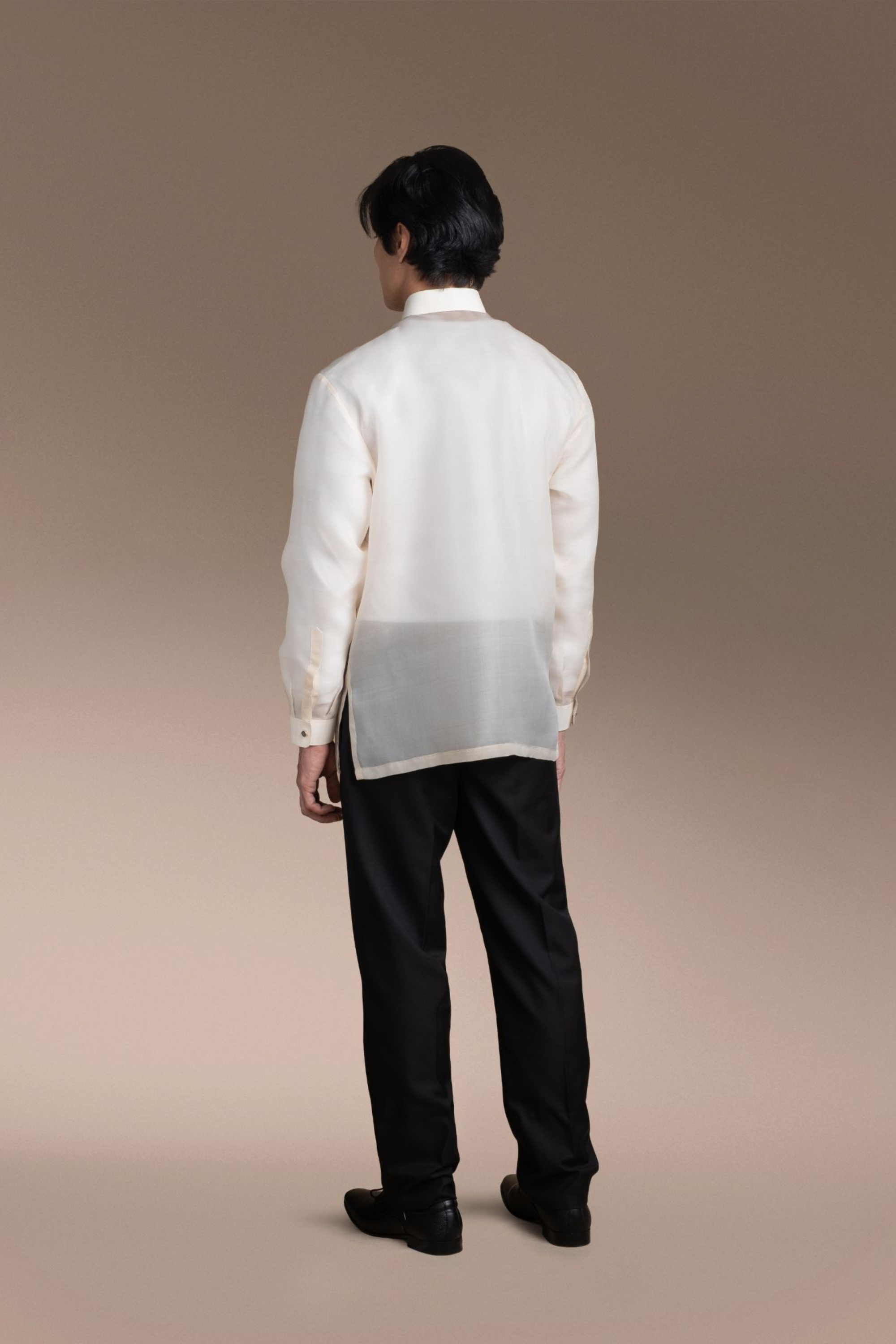 Onesimus Men’s Formal Barong Tagalog, Classic Pure Natural Silk, Embroidered