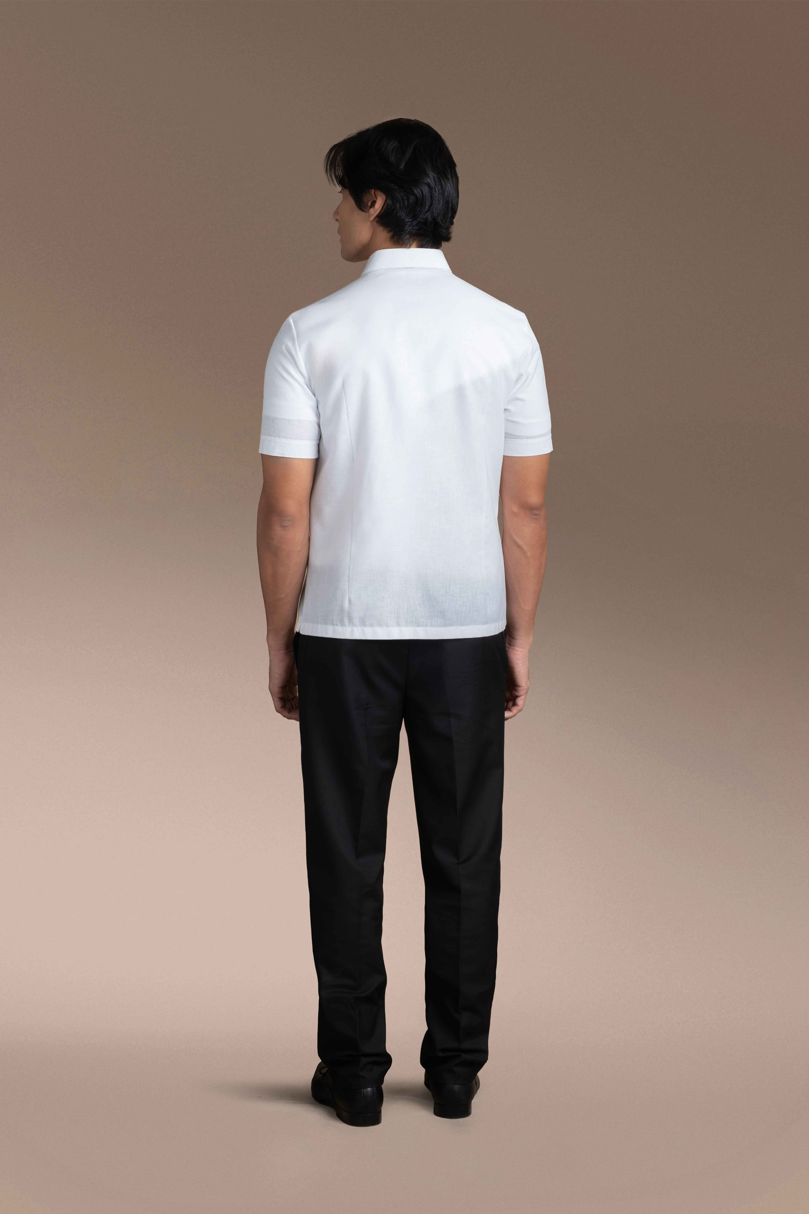 Onesimus Men’s Office Barong, Polyester-cotton Blend, Embroidered