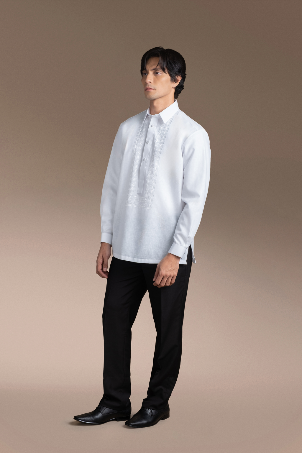 Onesimus Men’s Office Barong, Polyester-cotton Blend, Embroidered