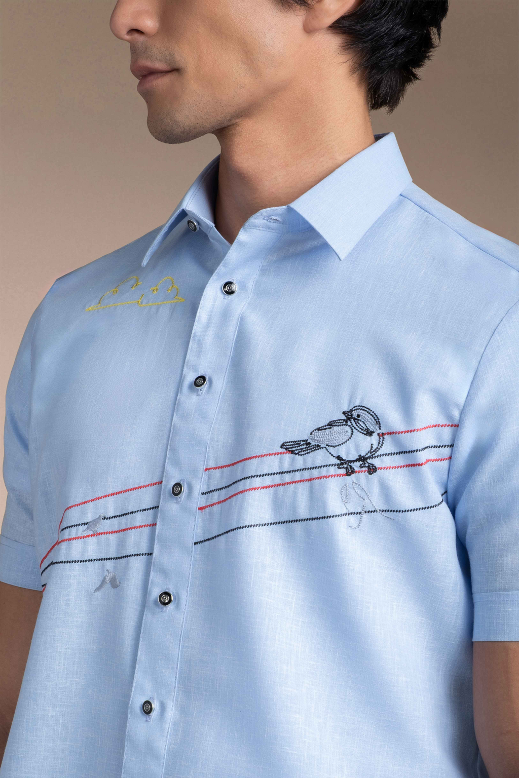 Onesimus Men’s Office Barong, Polyester-cotton Blend, Embroidered