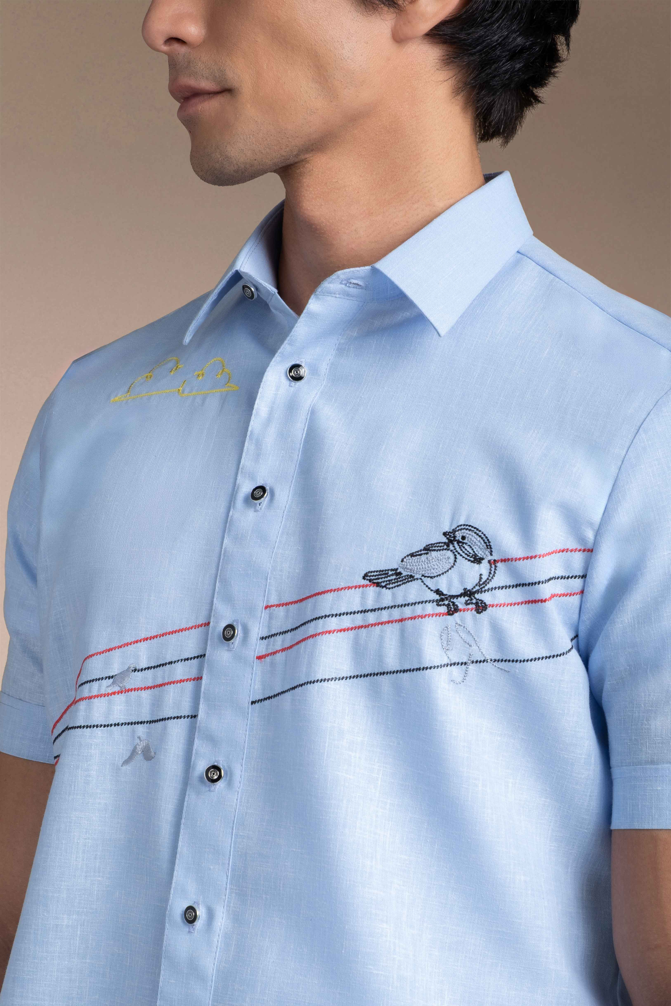 Onesimus Men’s Office Barong, Polyester-cotton Blend, Embroidered