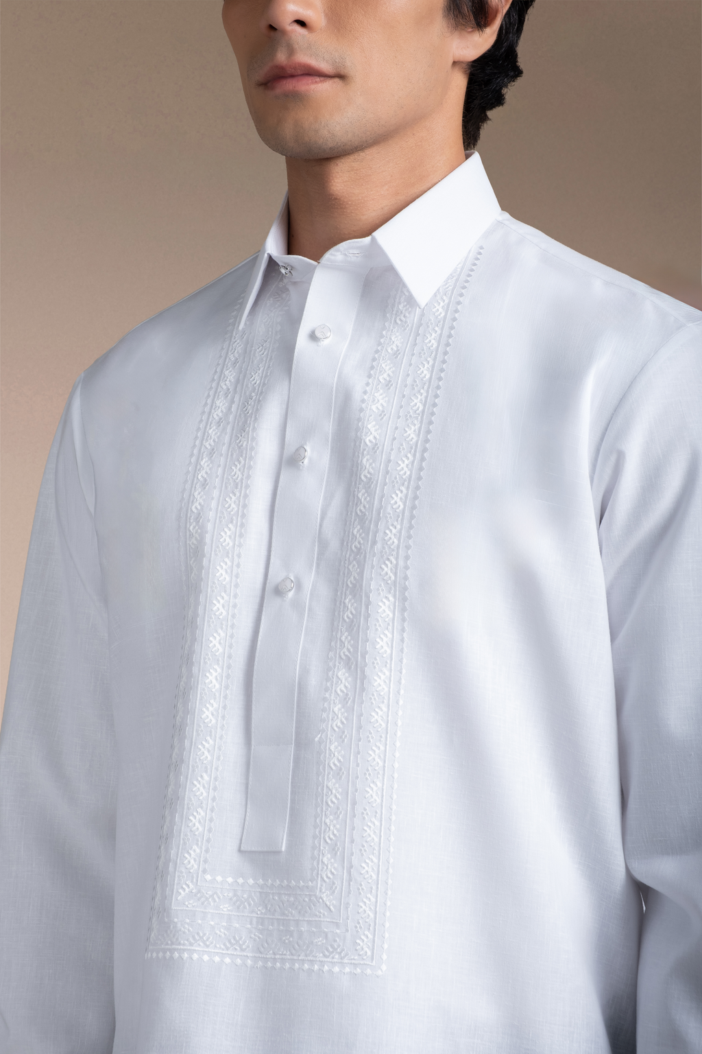 Onesimus Men’s Office Barong, Polyester-cotton Blend, Embroidered