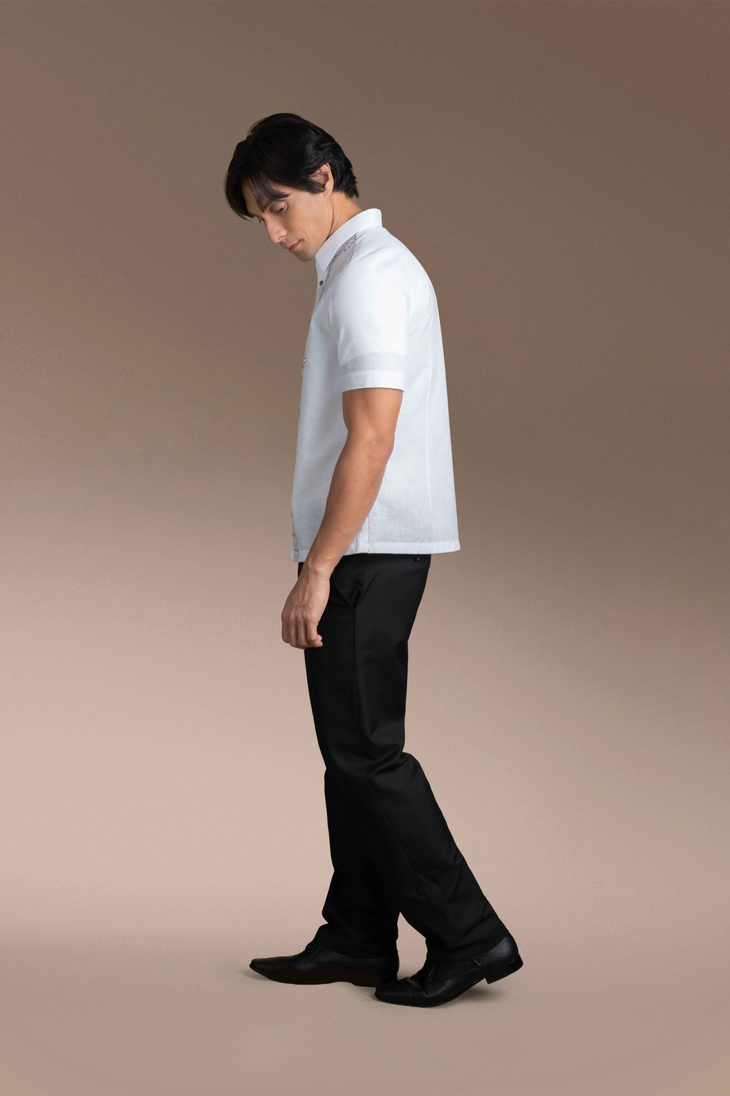 Onesimus Men’s Office Barong, Polyester-cotton Blend, Embroidered