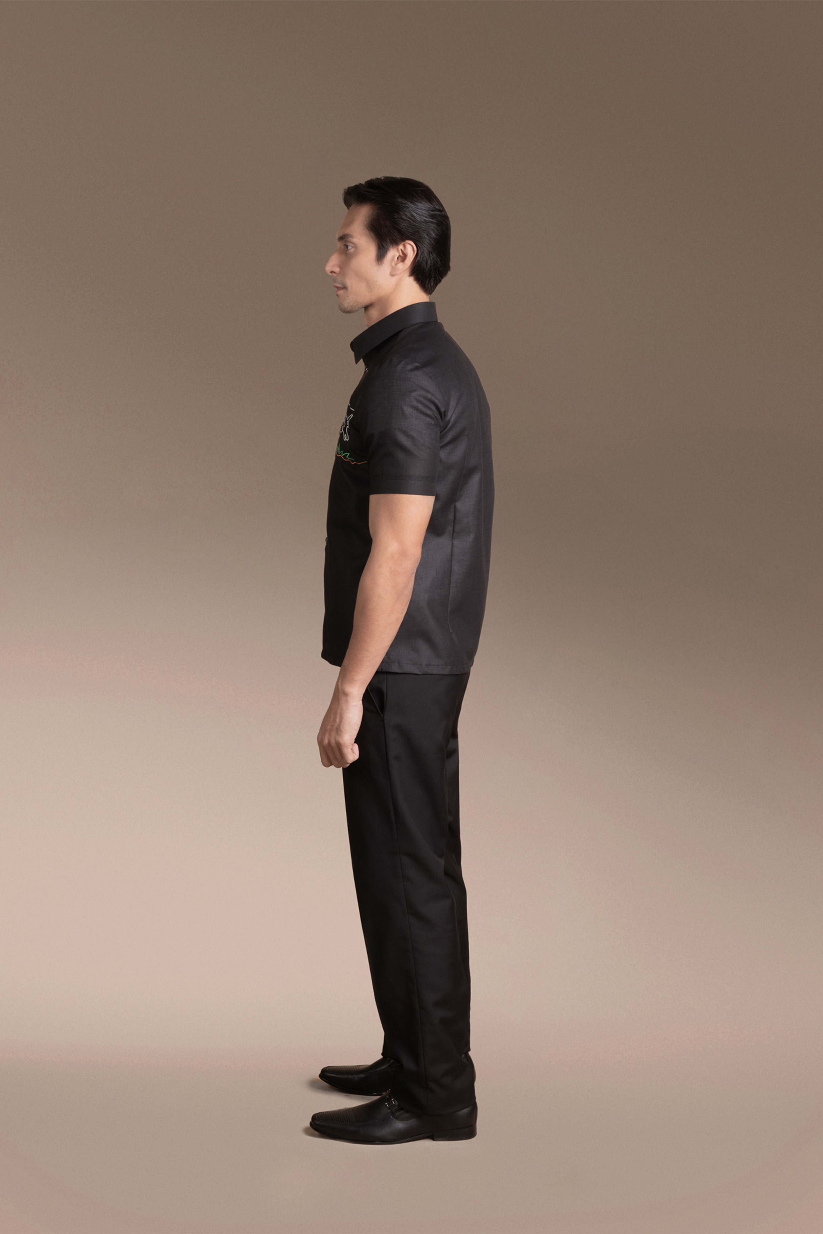 Onesimus Men’s Office Barong, Polyester-cotton Blend, Embroidered