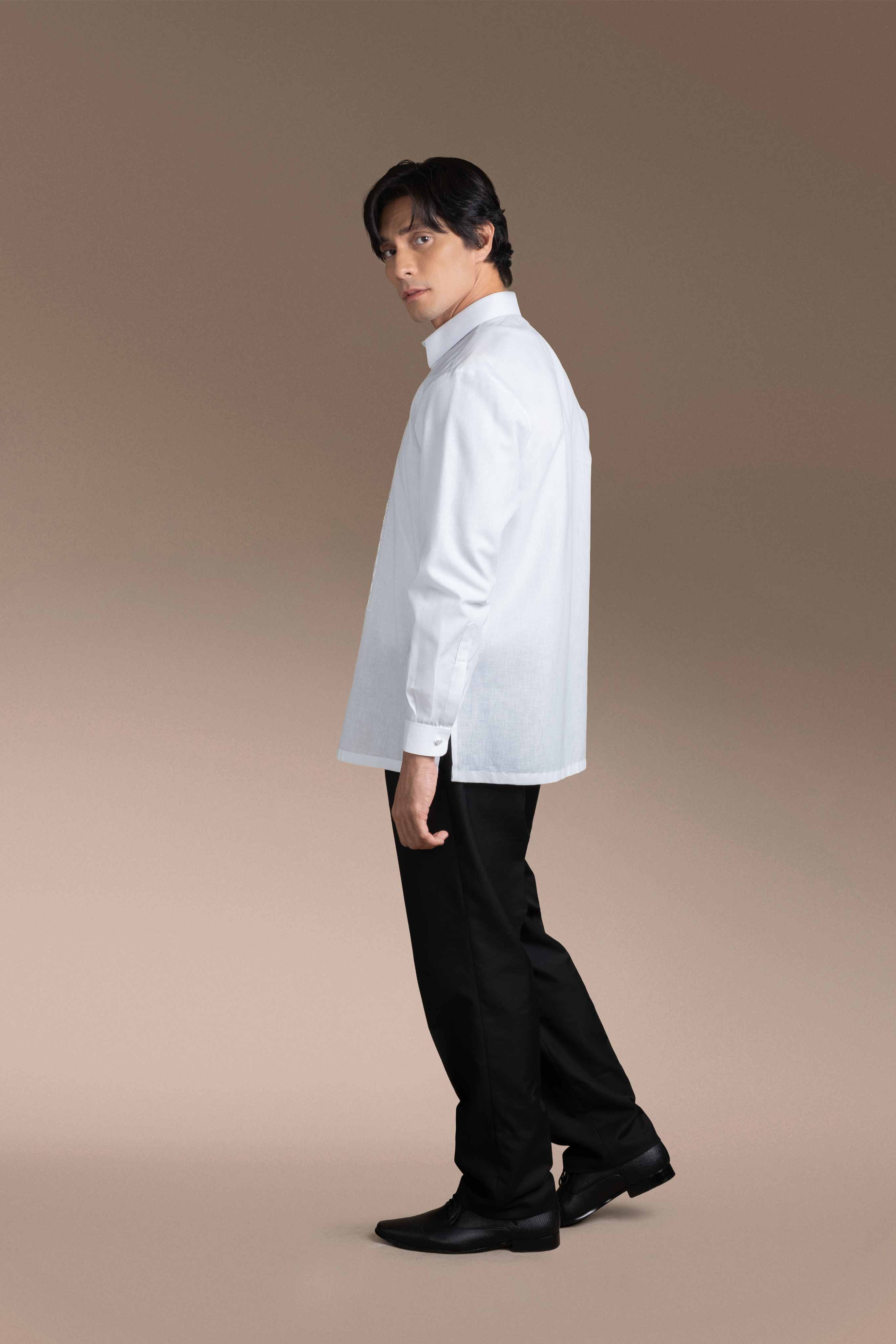 Onesimus Men’s Office Barong, Polyester-cotton Blend, Embroidered