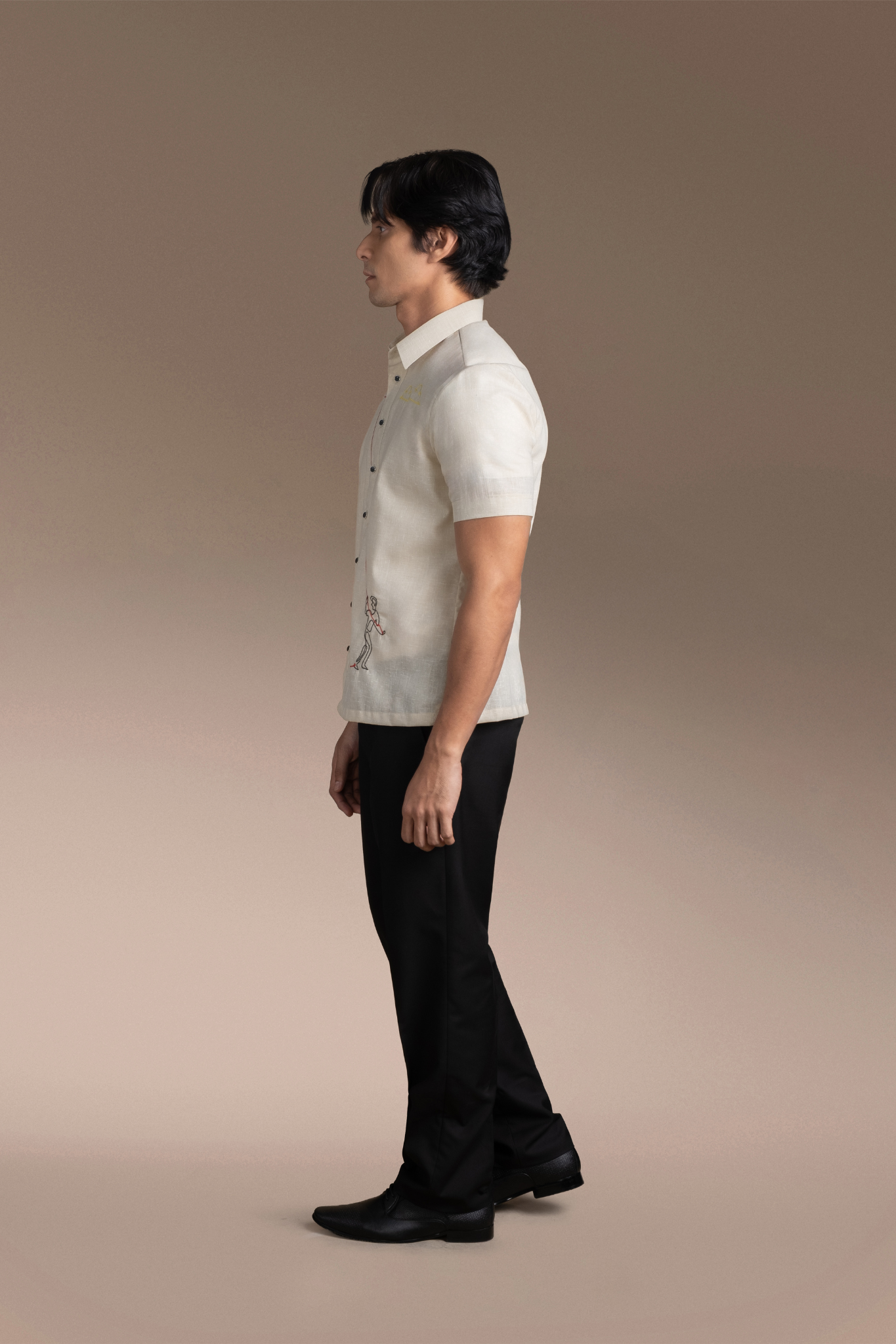 Onesimus Men’s Office Barong, Polyester-cotton Blend, Embroidered