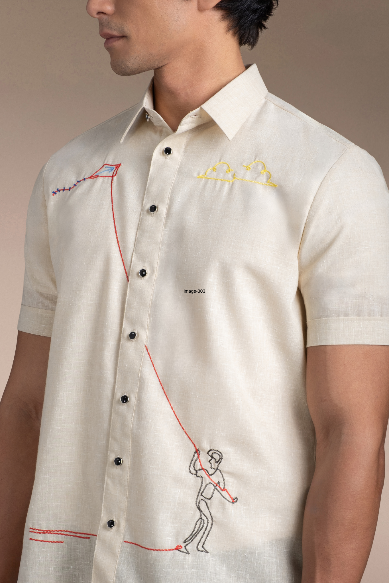 Onesimus Men’s Office Barong, Polyester-cotton Blend, Embroidered