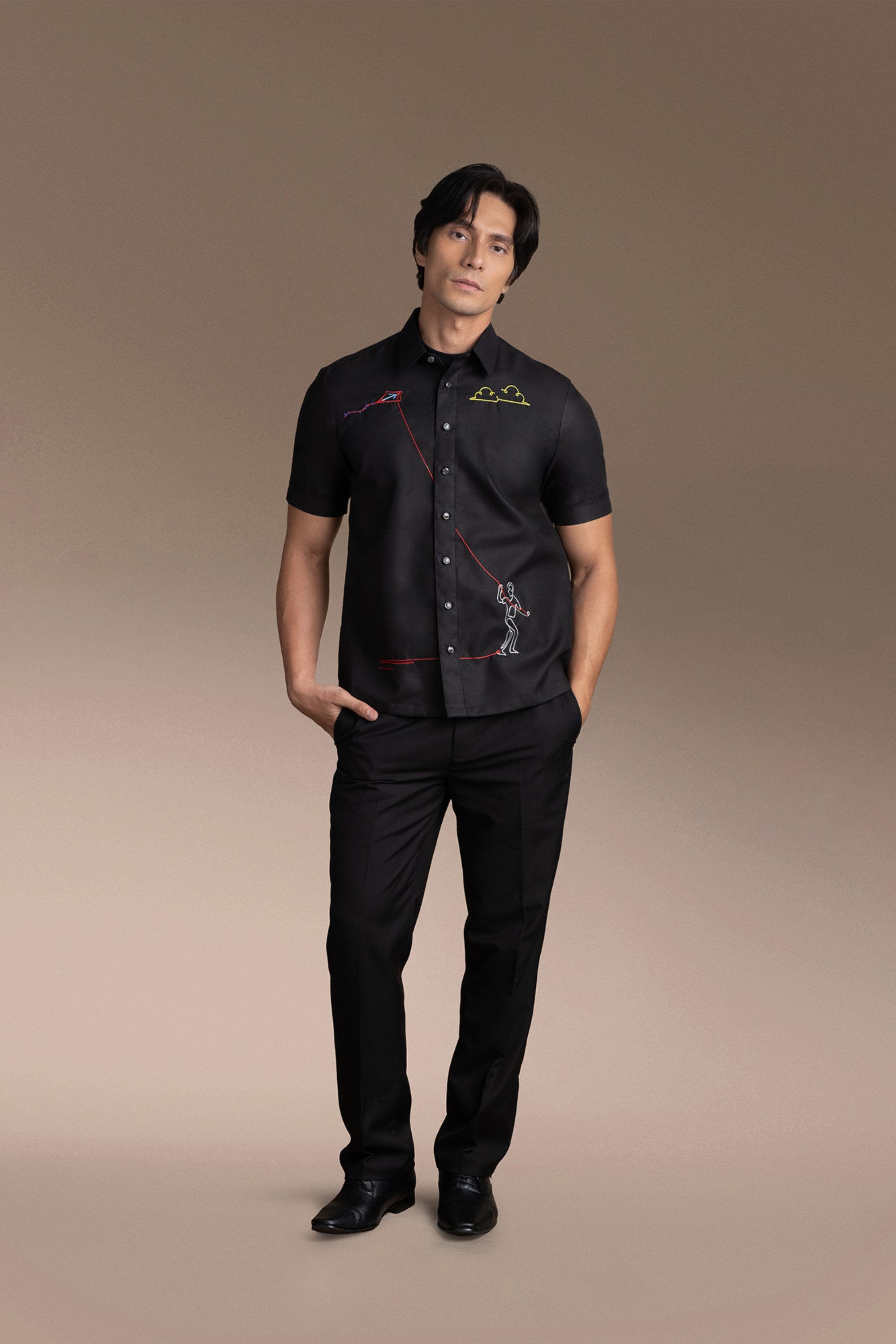 Onesimus Men’s Office Barong, Polyester-cotton Blend, Embroidered