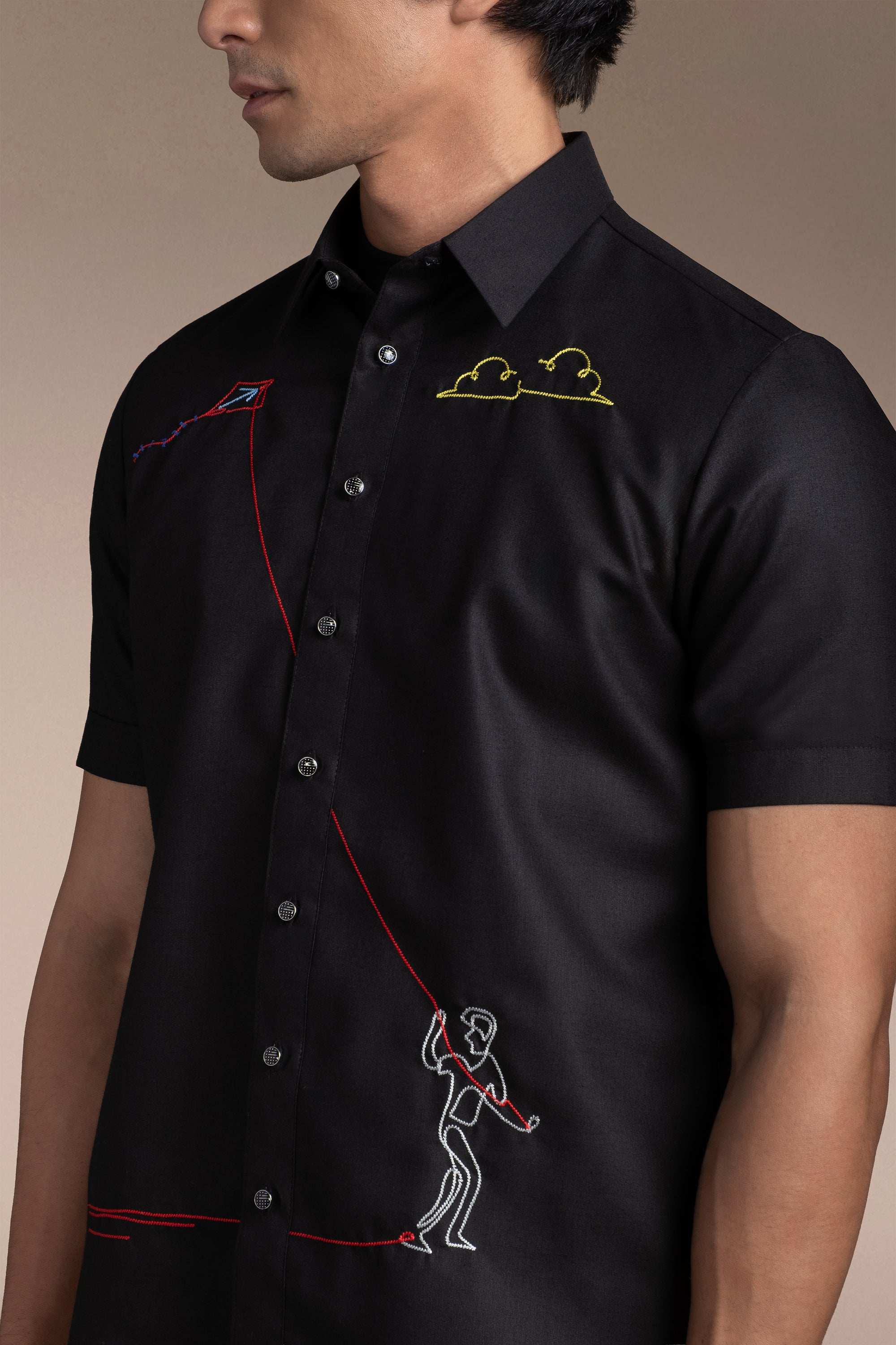 Onesimus Men’s Office Barong, Polyester-cotton Blend, Embroidered