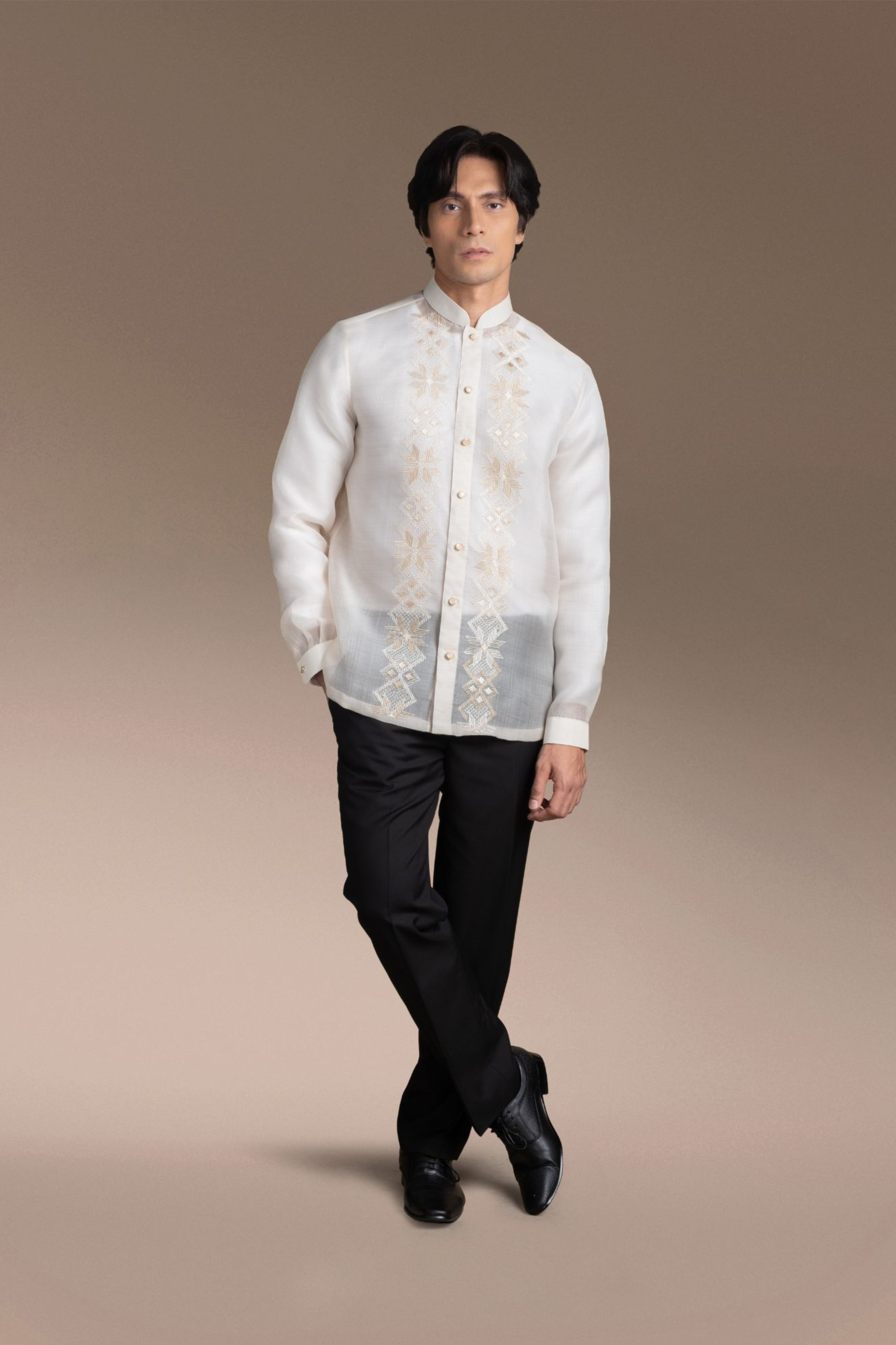 Barong Tagalog For Men Mandarin Collar Style