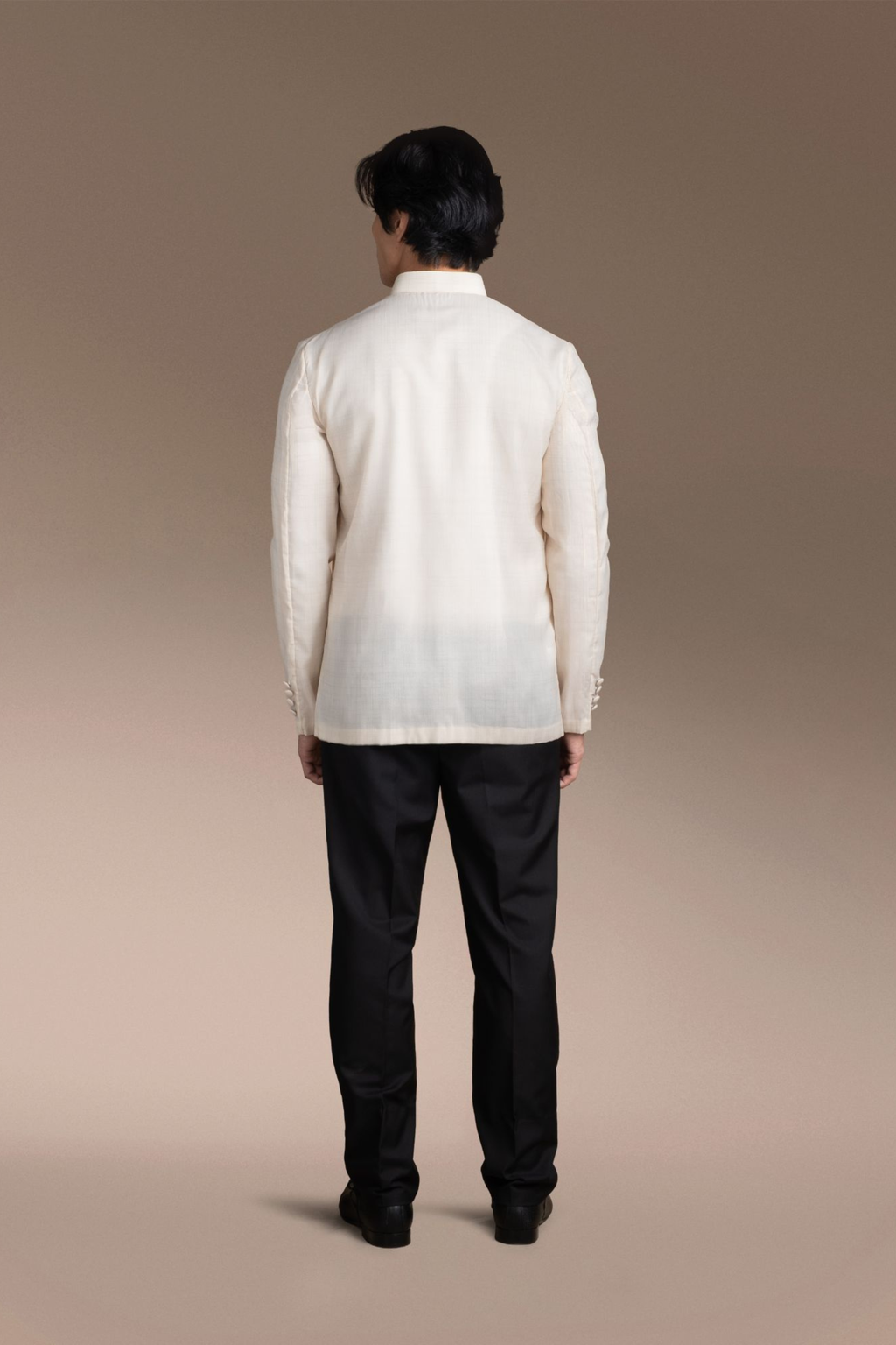 Onesimus Men’s Formal Barong Tagalog, Textured Faux Silk, Embroidered
