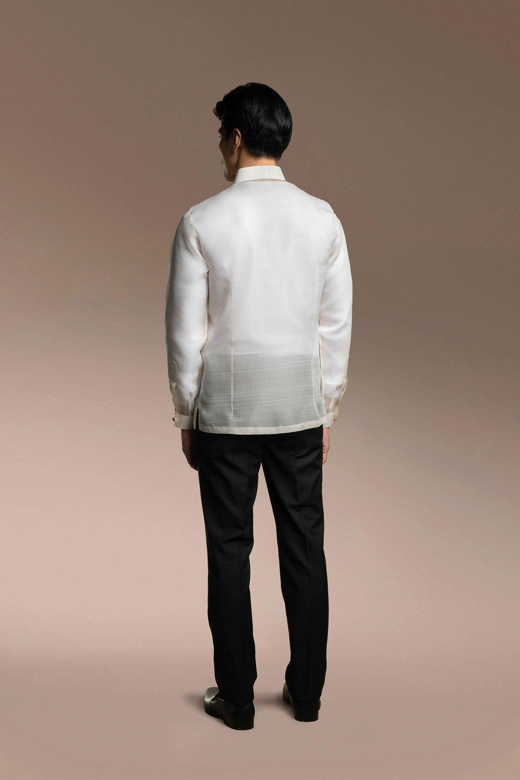 Onesimus Men’s Formal Barong Tagalog, Classic Pure Natural Silk, Embroidered